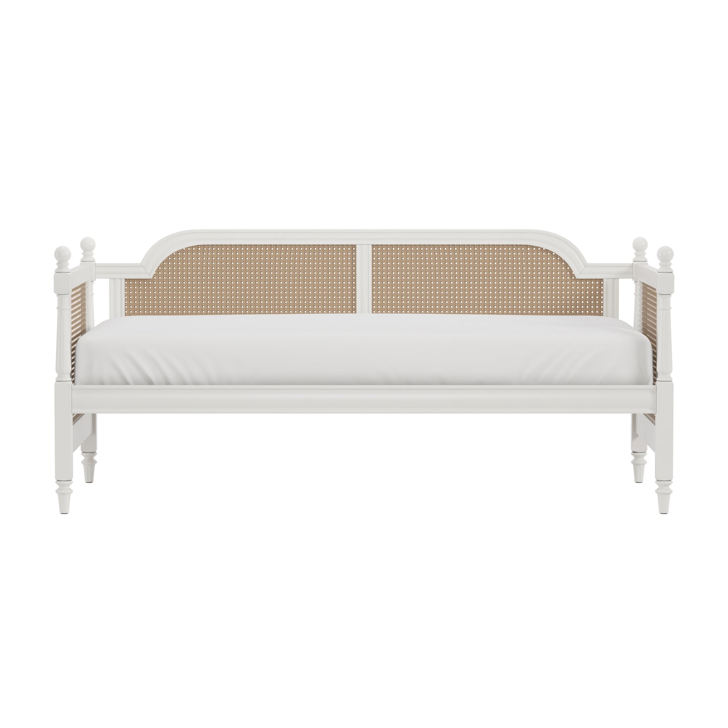 Hillsdale Furniture Melanie Wood and Cane Twin Daybed, White