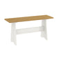 Living Essentials by Hillsdale Gablewood Wood L-Shaped Dining Nook, Washed White with Honey Tops