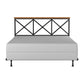 Hillsdale Furniture Ashford Metal Full/Queen Headboard with Frame, Black with Oak Finished Wood