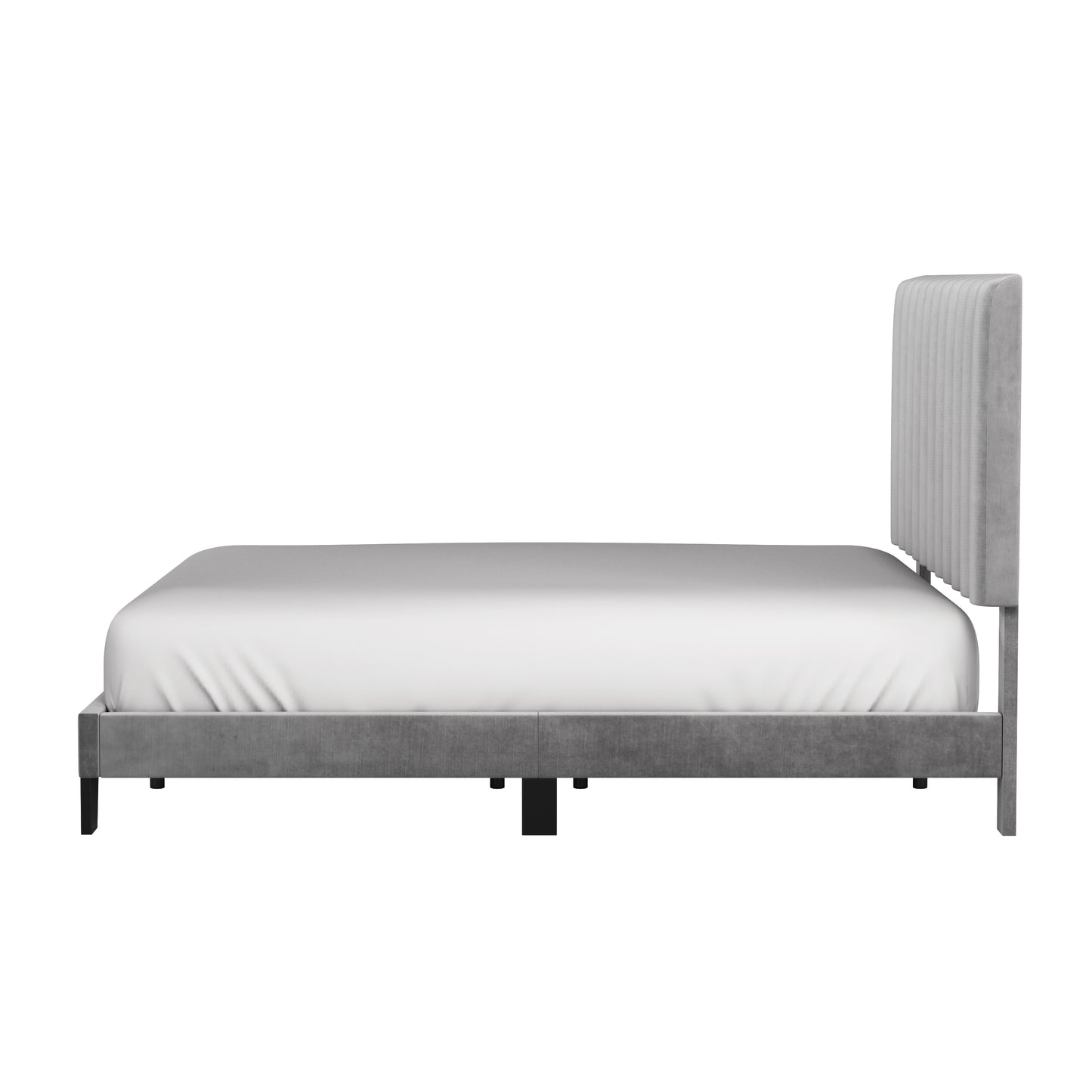 Hillsdale Furniture Crestone Upholstered King Platform Bed, Silver/Gray