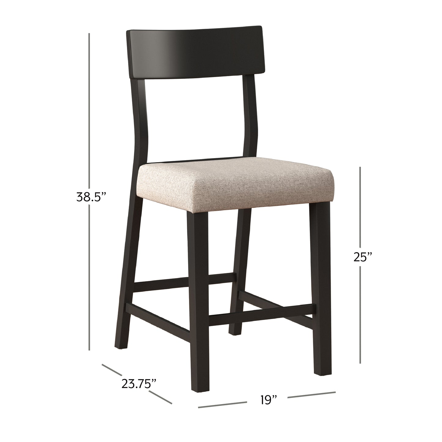 Hillsdale Furniture Knolle Park Wood Counter Height Stool, Set of 2, Black