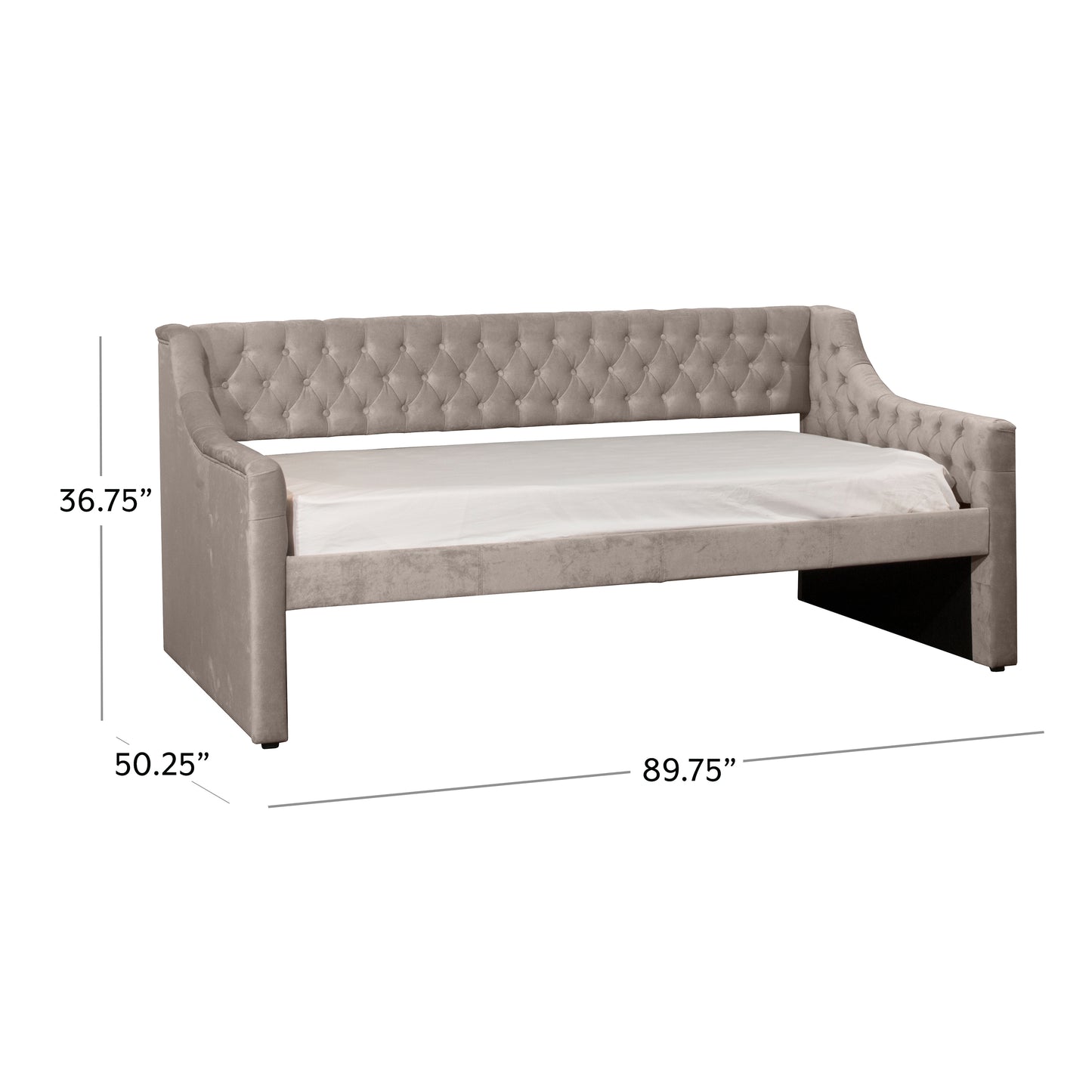 Hillsdale Furniture Jaylen Upholstered Twin Daybed, Silver Gray