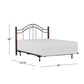 Hillsdale Furniture Matson Full/Queen Metal Headboard with Frame and Cherry Wood Posts, Black