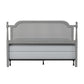 Hillsdale Furniture Melanie Wood and Cane King Headboard with Frame, French Gray