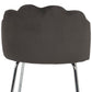 Hillsdale Furniture Catalina Metal Vanity Stool, Chrome with Dark Gray Fabric