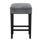 Hillsdale Furniture Cassidy Wood and Upholstered Backless Counter Height Stool, Black with Charcoal Velvet