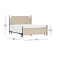 Hillsdale Furniture McArthur King Metal and Upholstered Canopy Bed, Bronze with Linen Stone Fabric