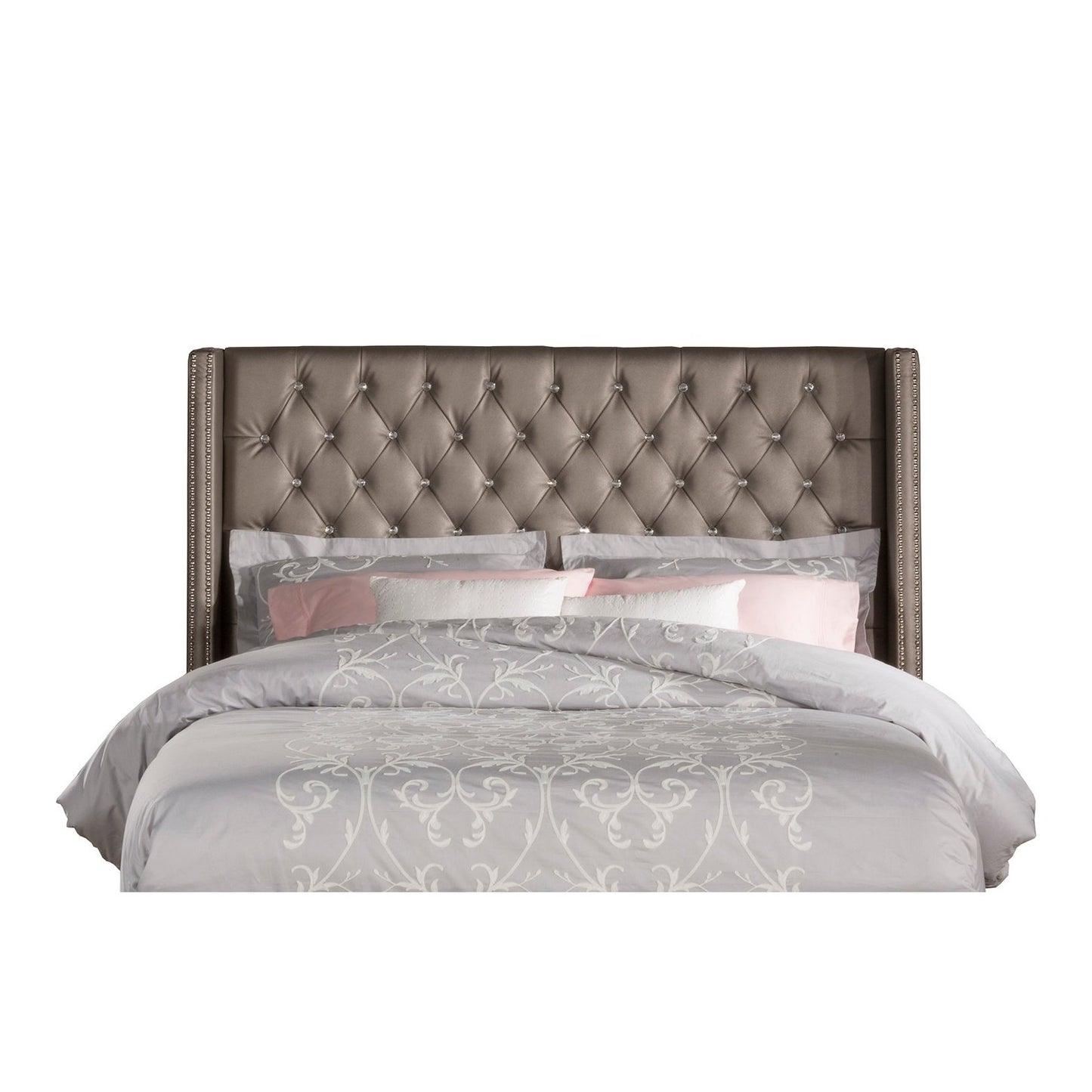 Hillsdale Furniture Memphis Queen Upholstered Bed, Textured Pewter