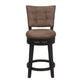 Hillsdale Furniture Kaede Wood and Upholstered Counter Height Swivel Stool, Black with Chestnut Faux Leather