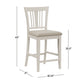 Hillsdale Furniture Pebblebrook Wood Slat Back Counter Height Stool, White Wire Brush