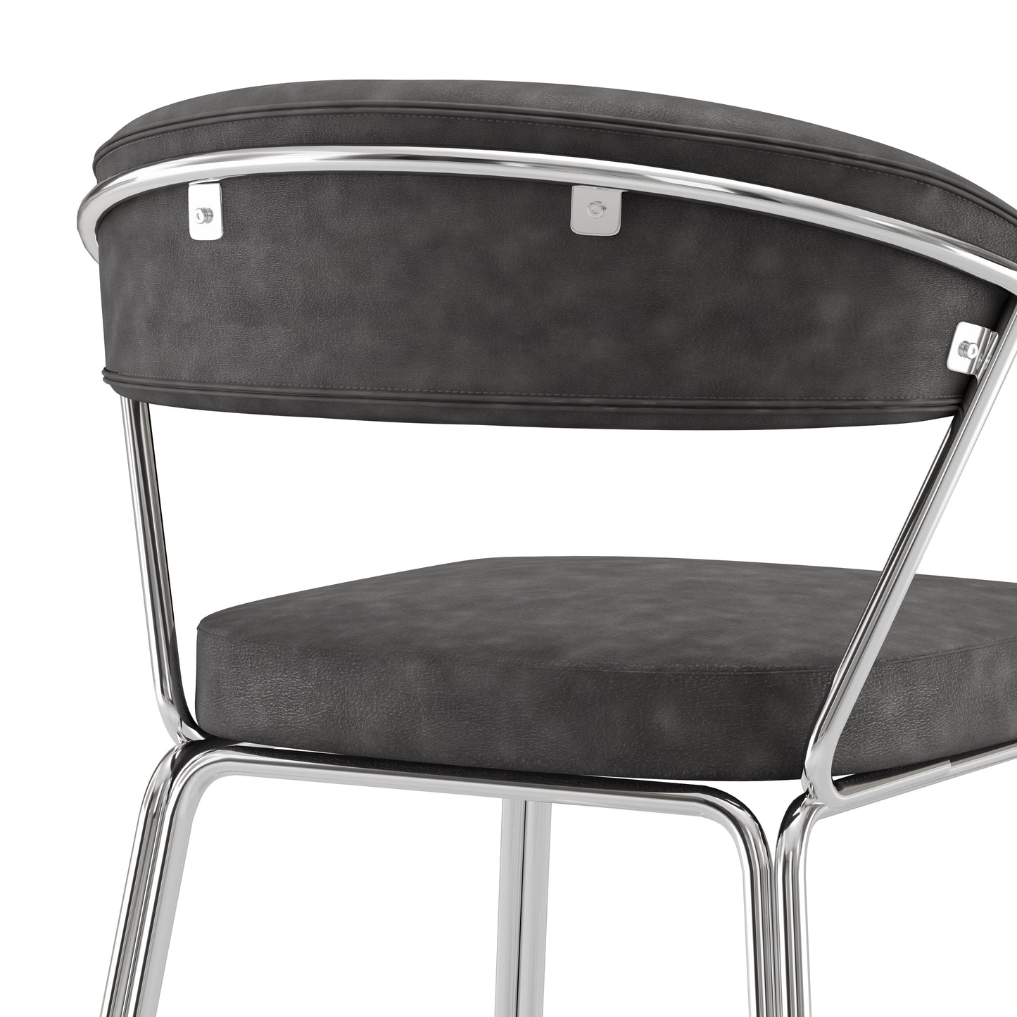 Hillsdale Furniture Hanley Metal Counter Height Stool, Chrome with Black Faux Leather