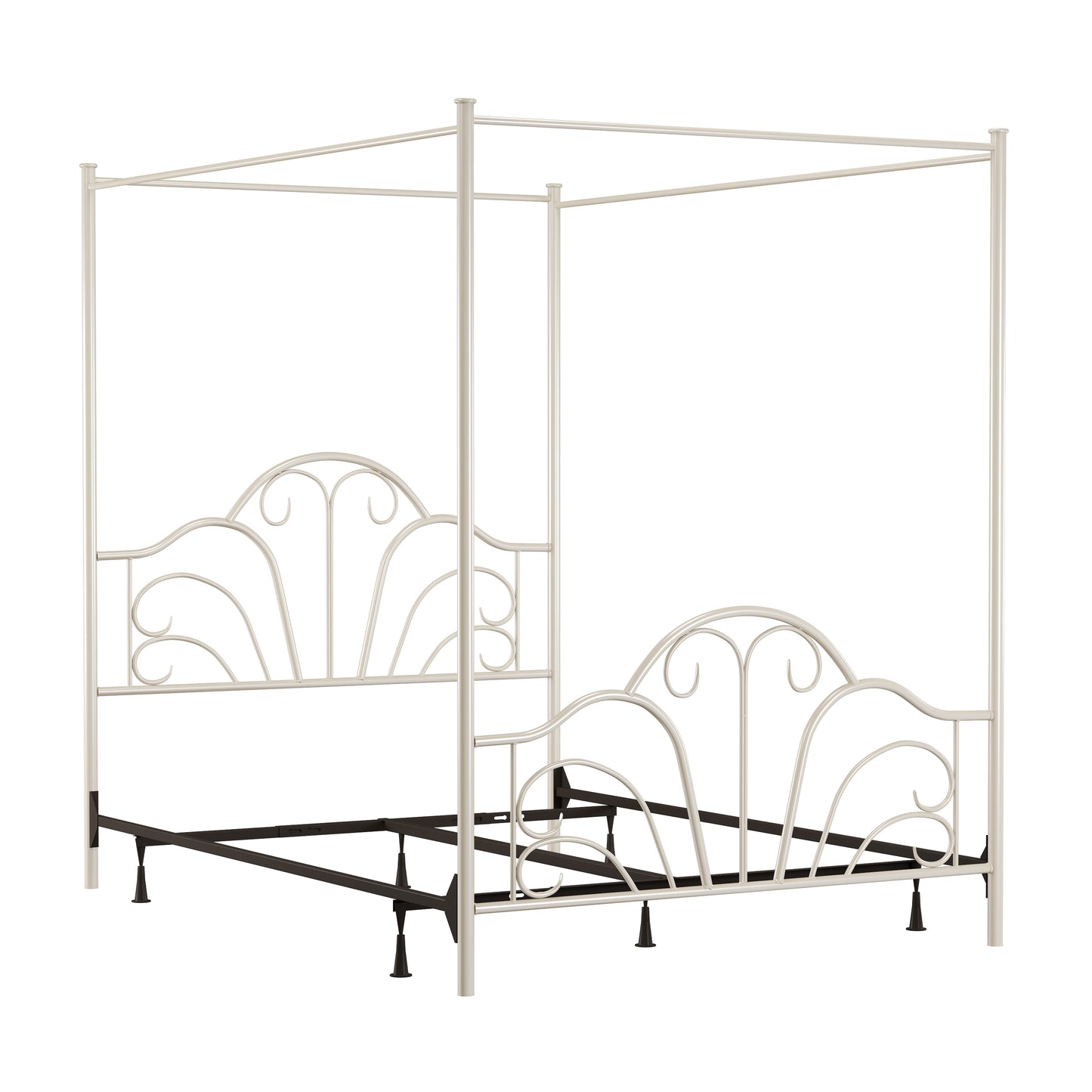 Hillsdale Furniture Dover Queen Metal Canopy Bed, Cream