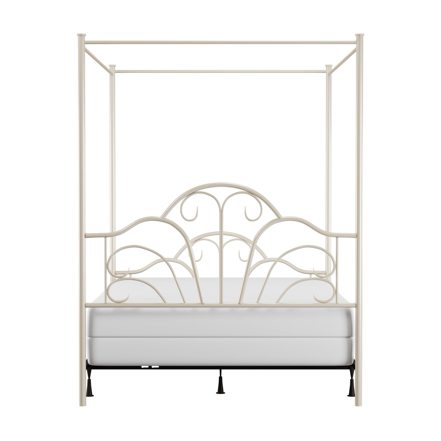 Hillsdale Furniture Dover Queen Metal Canopy Bed, Cream