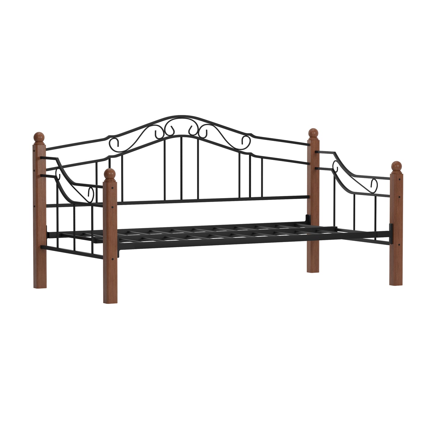 Hillsdale Furniture Madison Wood and Metal Twin Daybed, Black with Cherry Posts