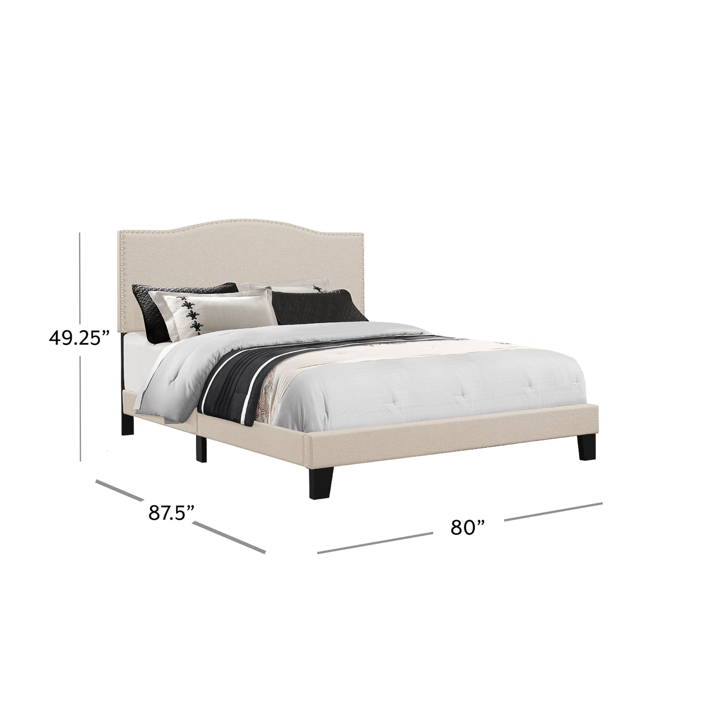 Hillsdale Furniture Kiley King Upholstered Bed, Linen