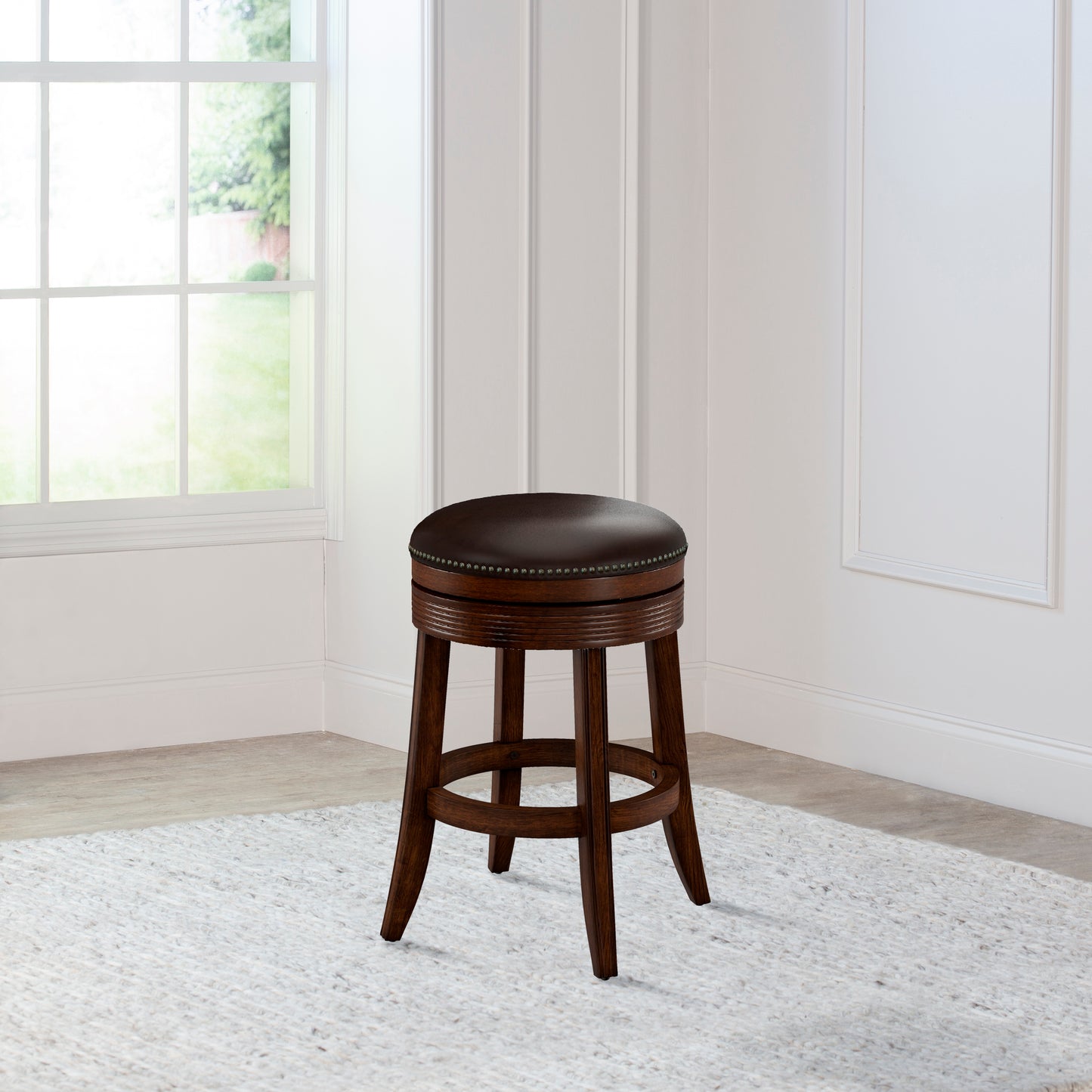 Hillsdale Furniture Tillman Wood Backless Counter Height Swivel Stool, Brown Cherry