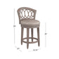 Hillsdale Furniture Adelyn Wood Counter Height Swivel Stool, Antique Gray wash with Putty Beige Fabric