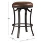 Hillsdale Furniture Kelford Metal Backless Counter Height Swivel Stool, Textured Black