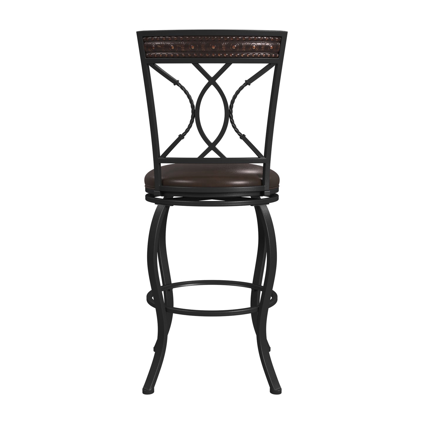 Hillsdale Furniture Kirkham Metal Counter Height Stool, Black Silver