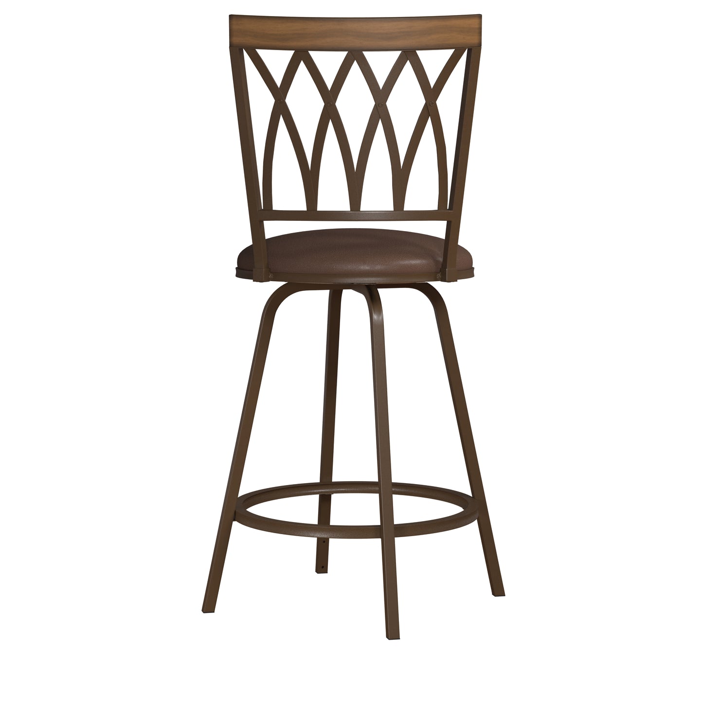 Hillsdale Furniture Deacon Metal Swivel Adjustable Stool with Nested Legs, Set of 2, Brown