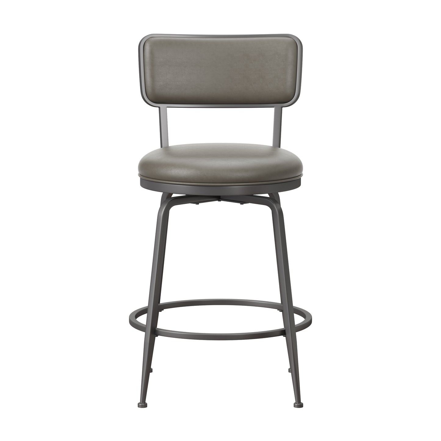 Hillsdale Furniture Baltimore Metal and Upholstered Swivel Counter Height Stool, Charcoal