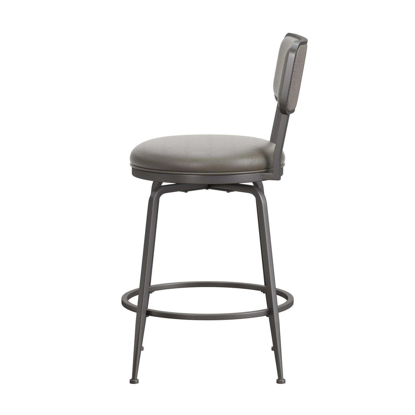 Hillsdale Furniture Baltimore Metal and Upholstered Swivel Counter Height Stool, Charcoal