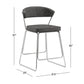 Hillsdale Furniture Hanley Metal Counter Height Stool, Chrome with Black Faux Leather