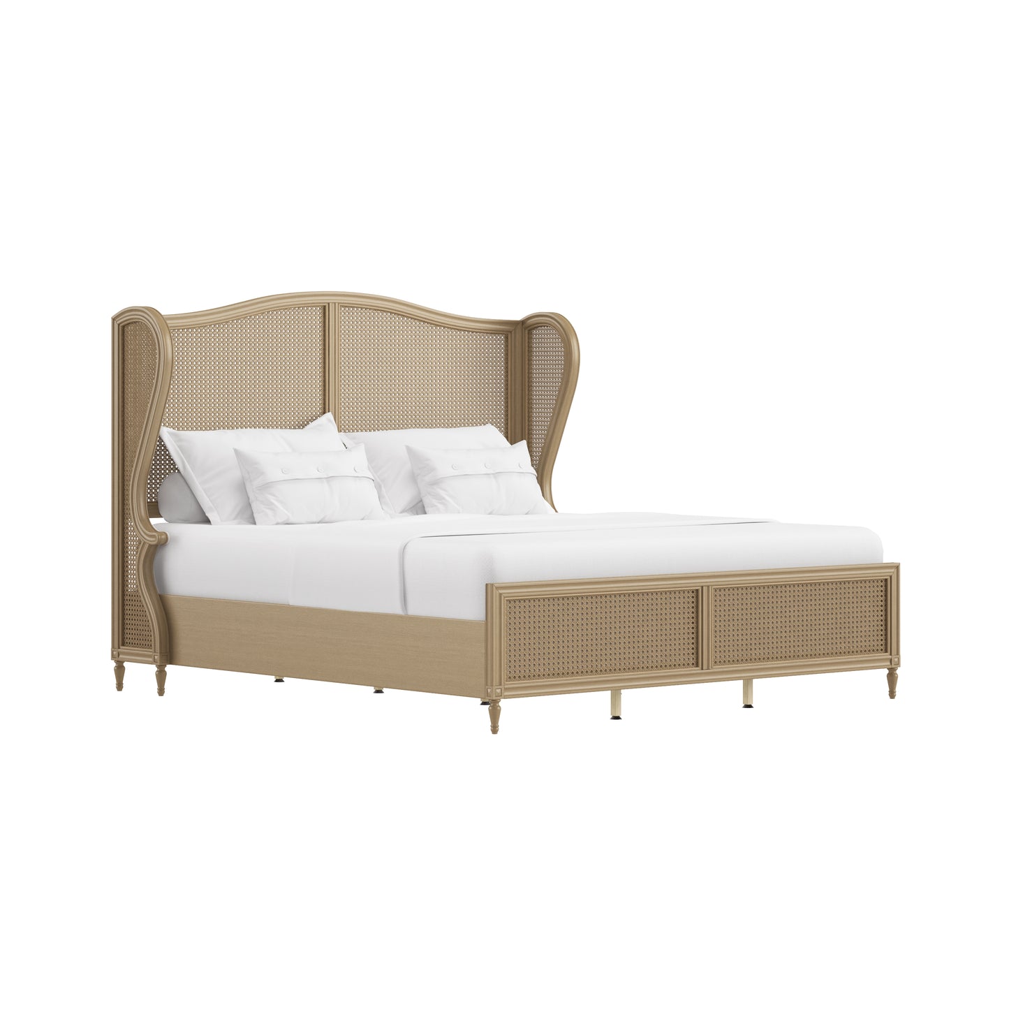 Hillsdale Furniture Sausalito King Wood Cane Bed, Medium Taupe