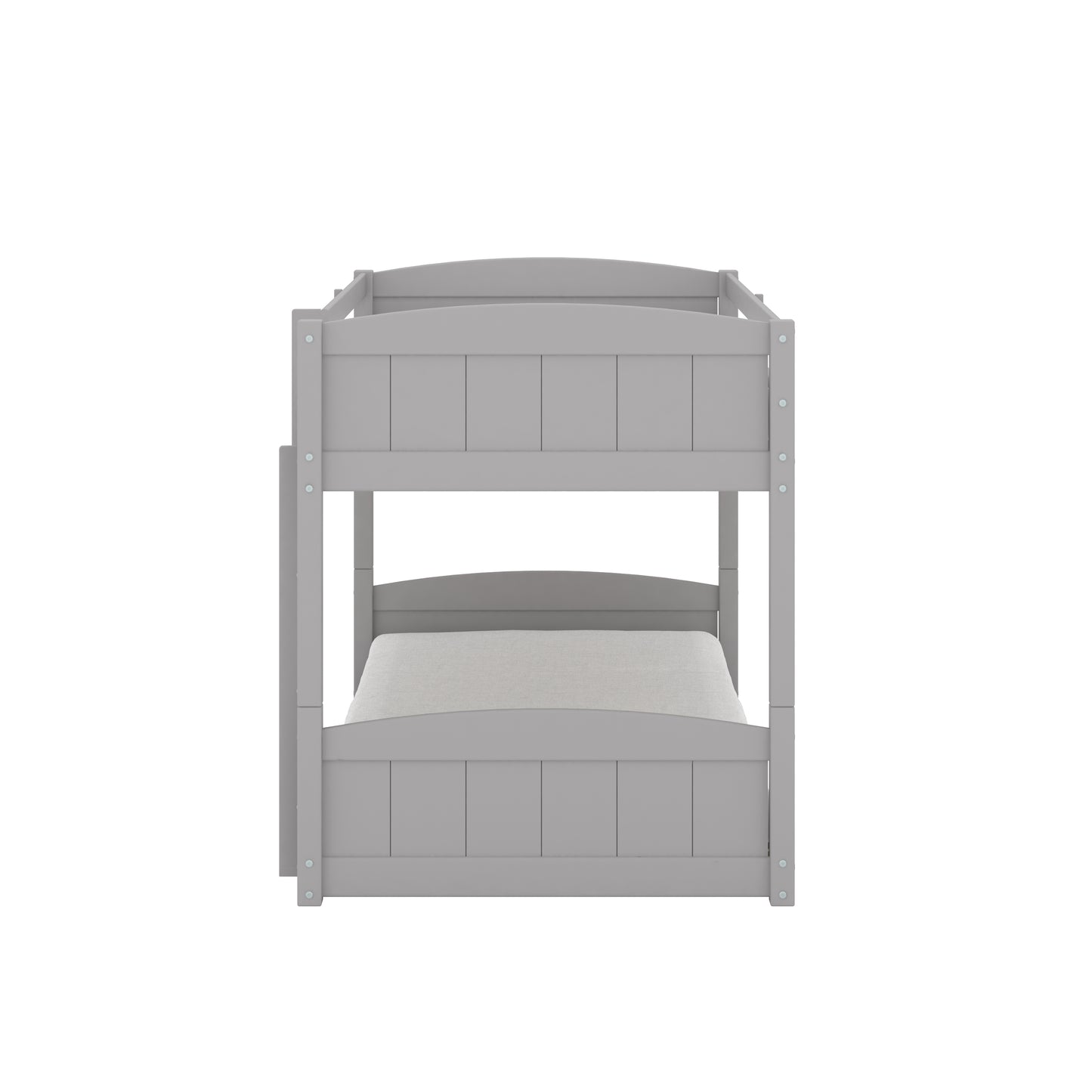 Living Essentials by Hillsdale Alexis Wood Arch Twin Over Twin Floor Bunk Bed, Gray