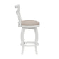 Hillsdale Furniture Ellendale Wood Counter Height Swivel Stool, White with Beige Fabric