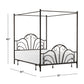 Hillsdale Furniture Dover Queen Metal Canopy Bed, Textured Black