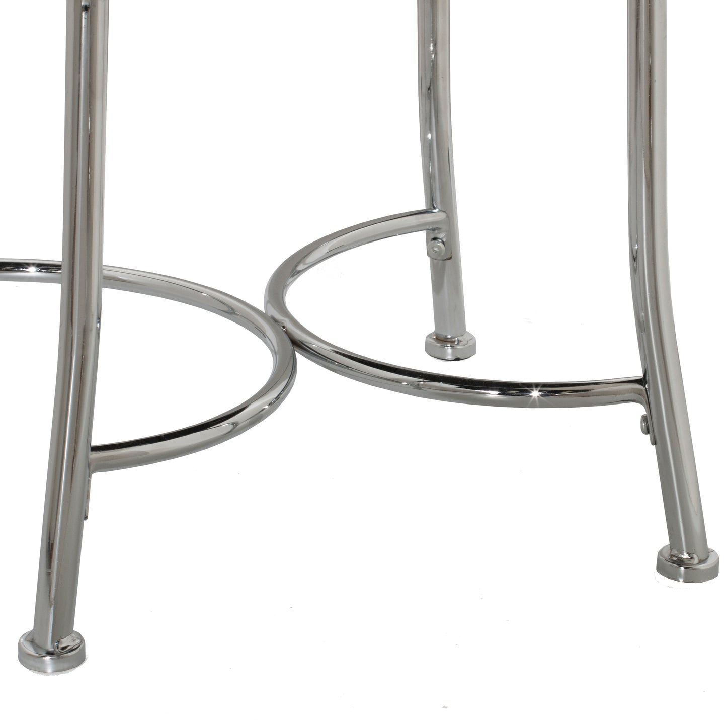 Hillsdale Furniture Venice Backless Faux Diamond Band Vanity Stool, Chrome