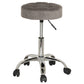 Hillsdale Furniture Nora Metal Adjustable Backless Vanity/Office Stool, Chrome with Chrome with Gray Velvet