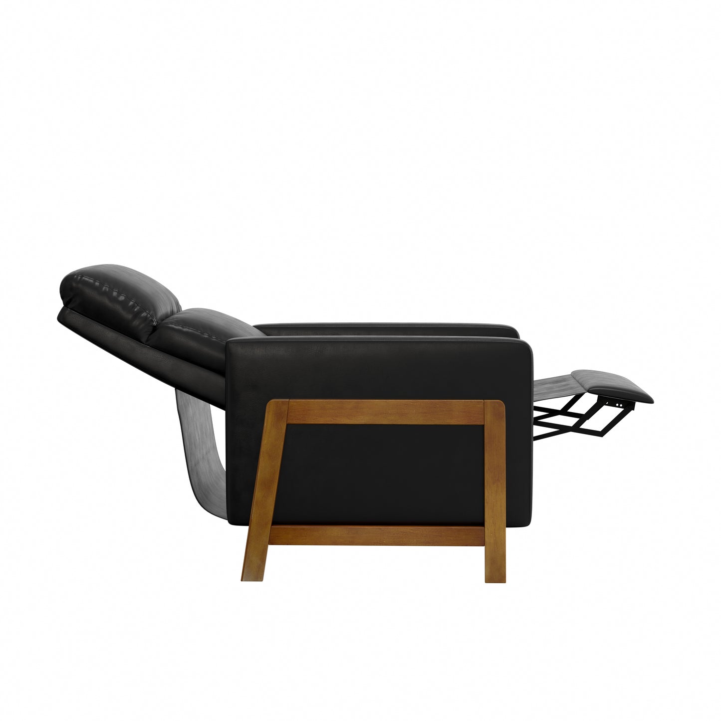 Hillsdale Furniture Garnett Modern Faux Leather Recliner, Black