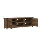 Living Essentials by Hillsdale Prestwick Gaming Ready Wood 70 inch TV Stand with 2 Doors and Shelves, Knotty Oak