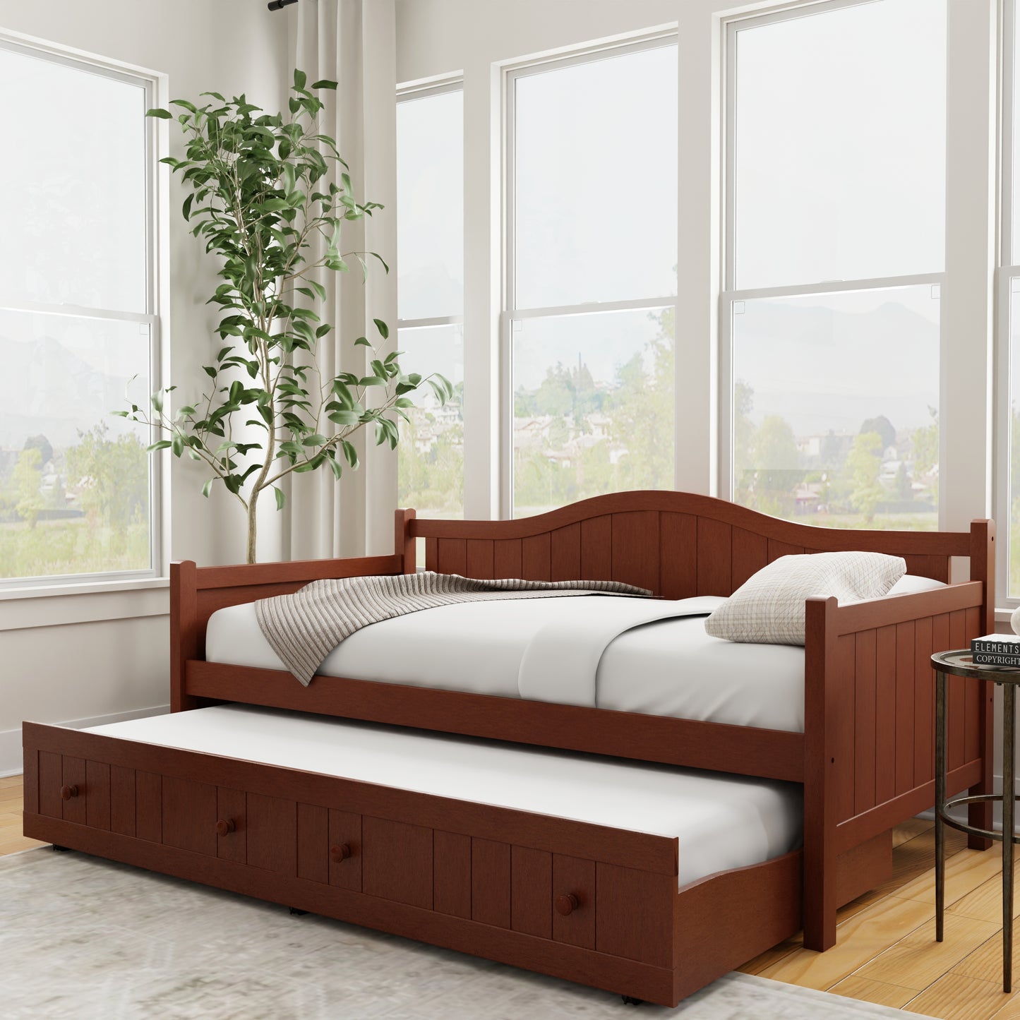 Hillsdale Furniture Staci Wood Daybed with Trundle, Cherry