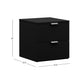 Hillsdale Living Essentials Delmar Wood 2 Drawer Nightstand, Set of 2, Matte Black