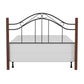 Hillsdale Furniture Matson Full/Queen Metal Headboard with Frame and Cherry Wood Posts, Black