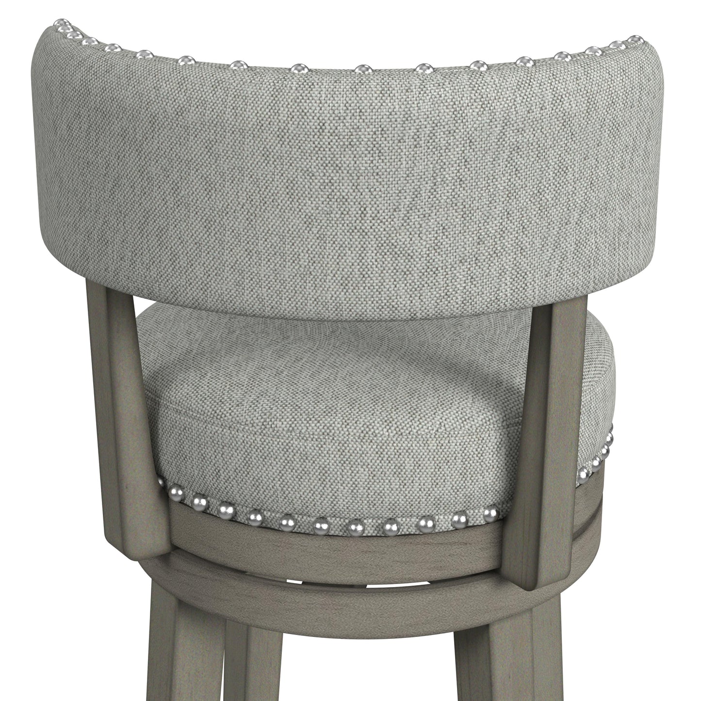 Hillsdale Furniture Lawton Wood Bar Height Swivel Stool, Antique Gray with Ash Gray Fabric