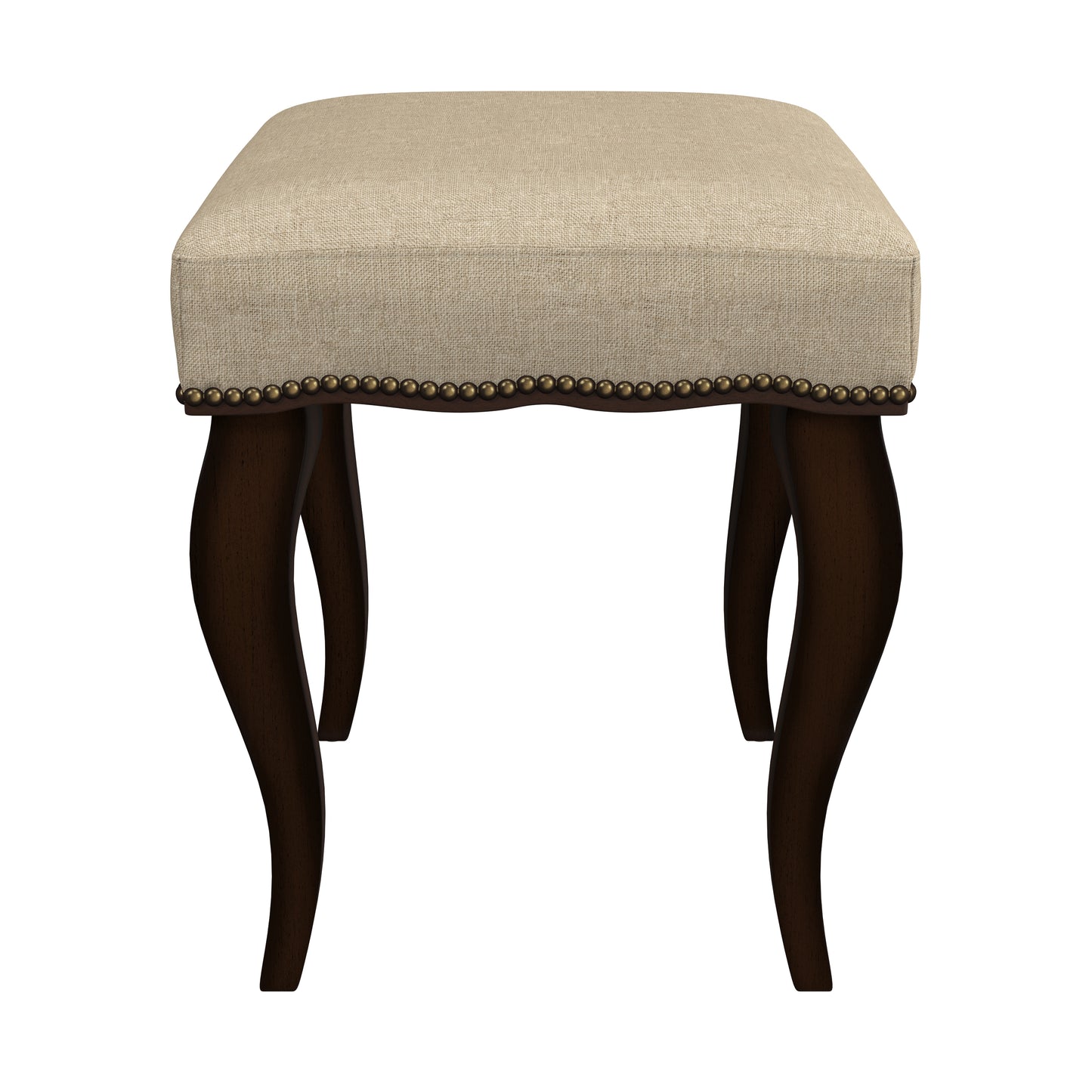 Hillsdale Furniture Hamilton Wood and Upholstered Backless Vanity Stool, Burnished Oak