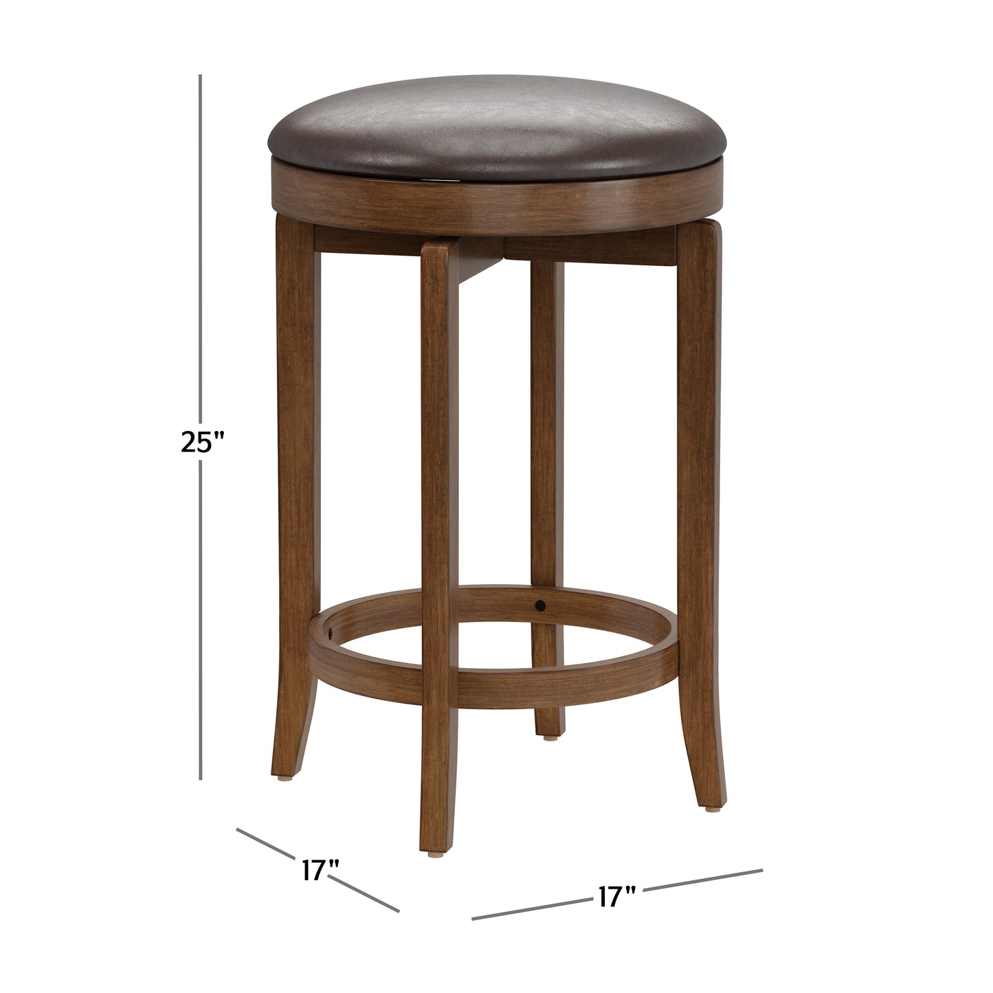 Hillsdale Furniture Brendan Wood Backless Counter Height Swivel Stool, Brown Cherry