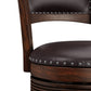 Hillsdale Furniture Lockefield Wood Bar Height Swivel Stool, Brown Cherry