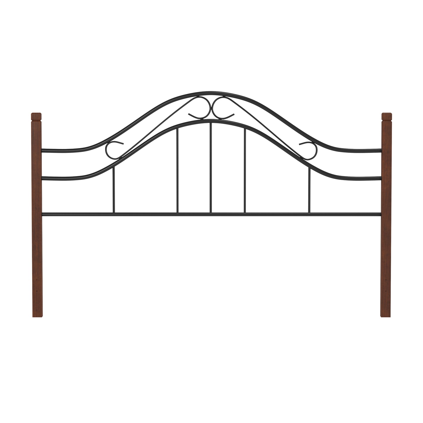 Hillsdale Furniture Matson King Metal Headboard with Cherry Wood Posts, Black