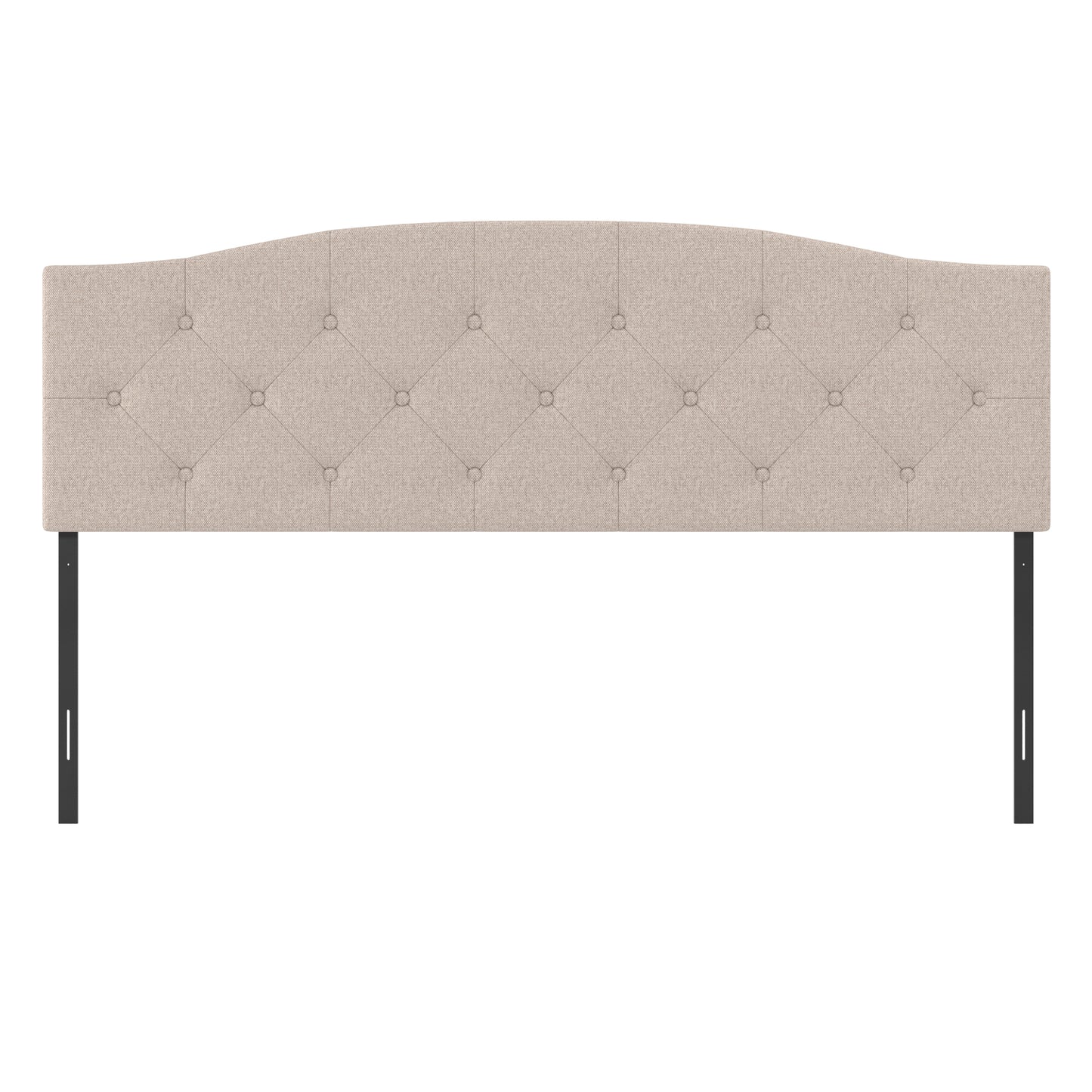 Living Essentials by Hillsdale Provence Upholstered Arch Adjustable Tufted King/Cal King Headboard with Frame, Linen Fabric