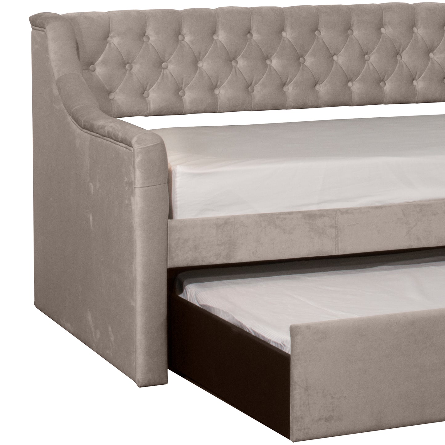 Hillsdale Furniture Jaylen Upholstered Twin Daybed with Trundle, Silver Gray