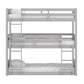 Living Essentials by Hillsdale Capri Wood Triple Bunk Bed, Gray