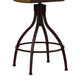 Hillsdale Furniture Worland Metal Adjustable Height Swivel Stool with Back, Brown Metal with Walnut Finished Wood