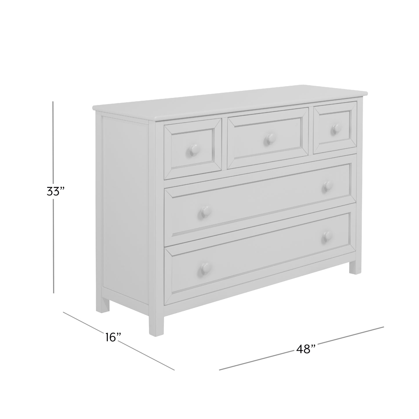 Hillsdale Kids and Teen Schoolhouse 4.0 Wood Dresser with 5 Drawers, White