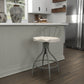 Hillsdale Furniture Worland Metal Adjustable Height Swivel Stool with Back, Pewter Metal with Gray Finished Wood