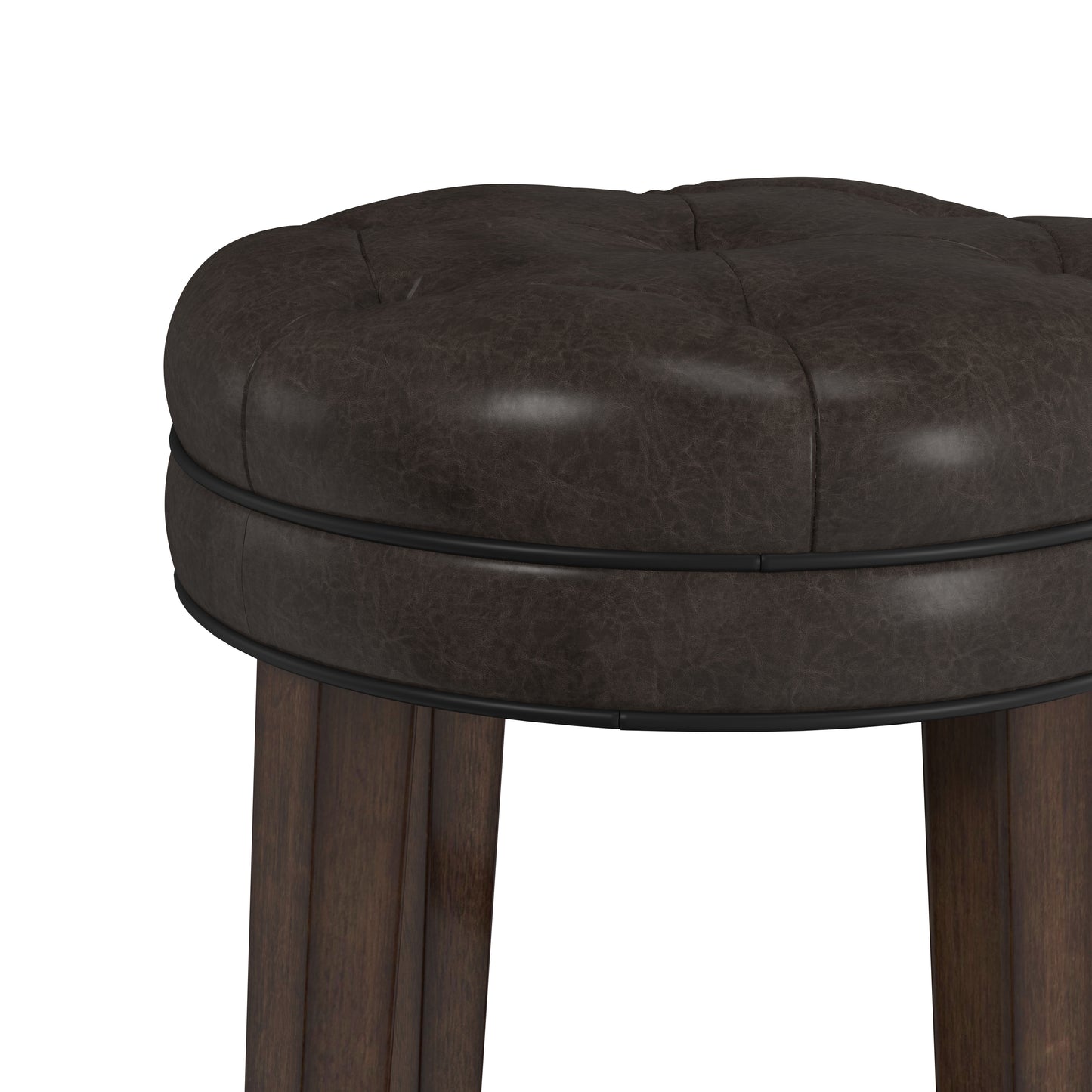 Hillsdale Furniture Krauss Wood Backless Bar Height Swivel Stool, Dark Brown